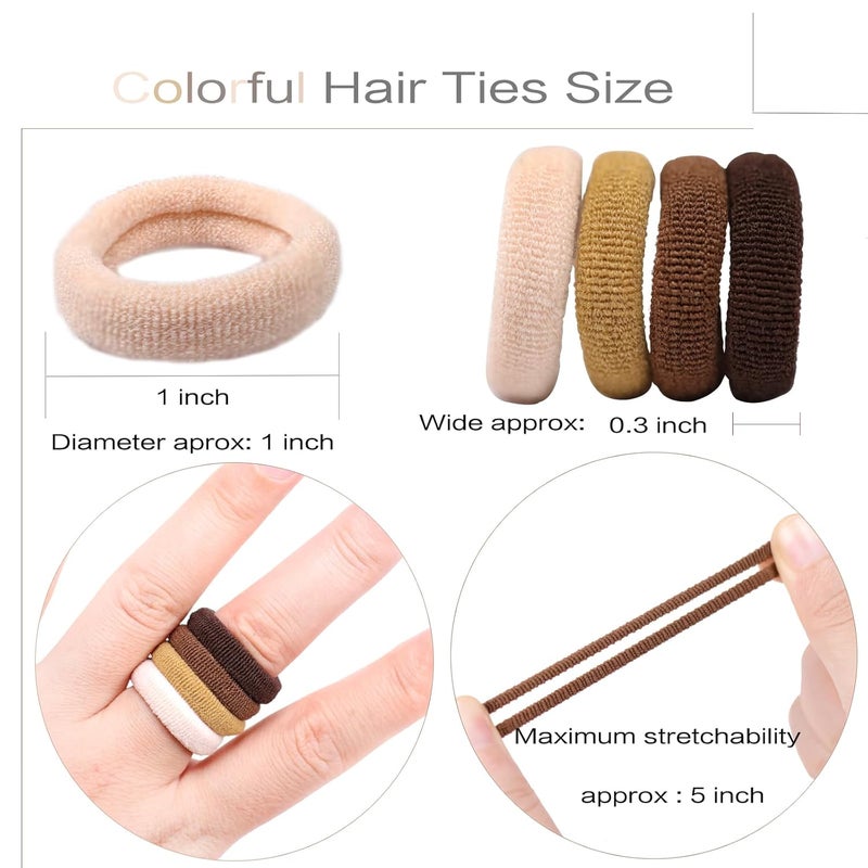 WillingTee Baby Hair Ties,300PCS Nylon Toddler Hair Ties for Girls, Kids Seamless Hair Bands, Girls Elastic Ponytail Holders,Brown - Image 2